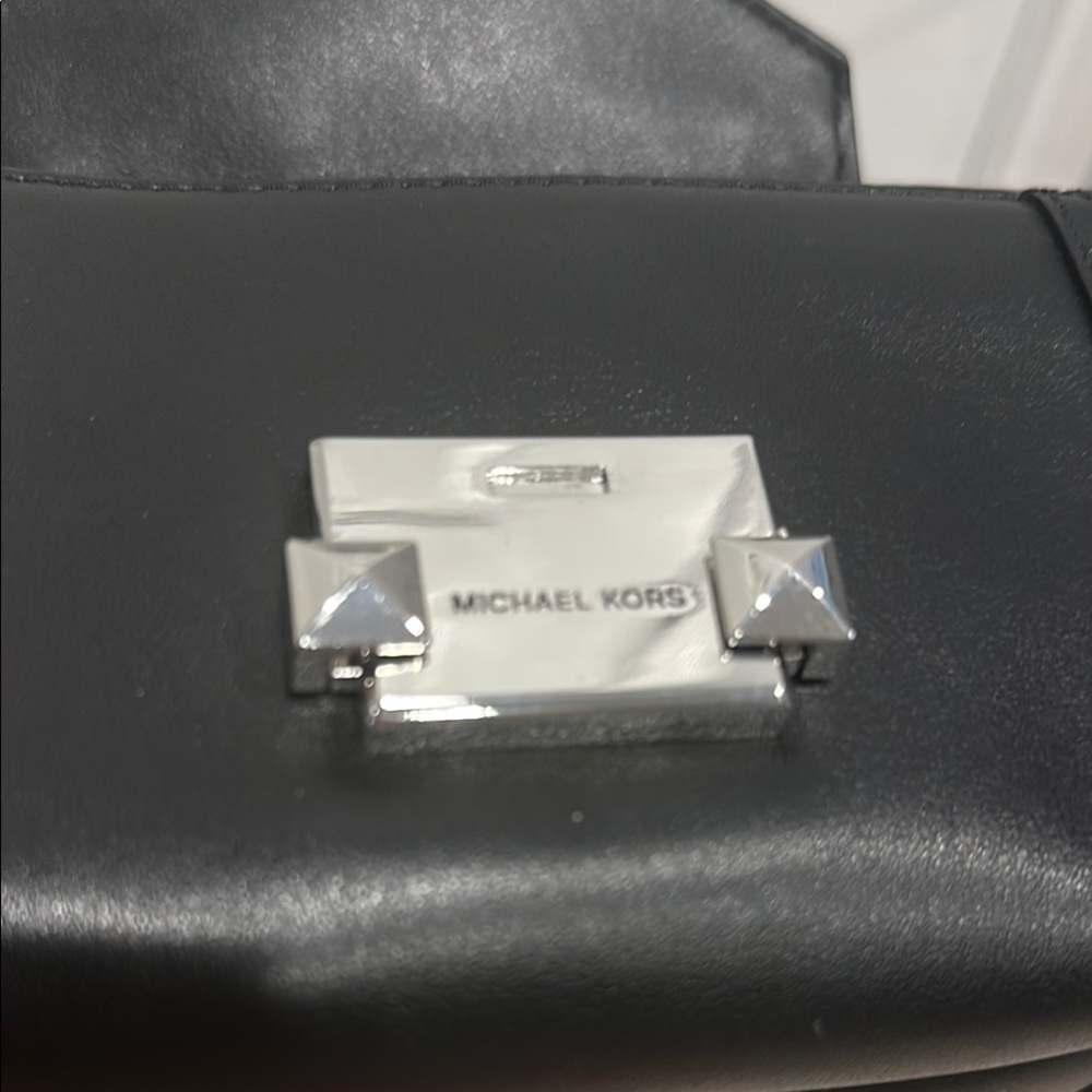 Michael Kors Mini Black and Silver Bag with Chain Details - Picture 3 of 8